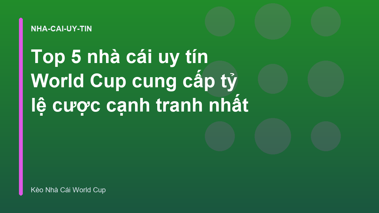 Top 5 nhà cái uy tín World Cup cung cấp tỷ lệ cược cạnh tranh nhất